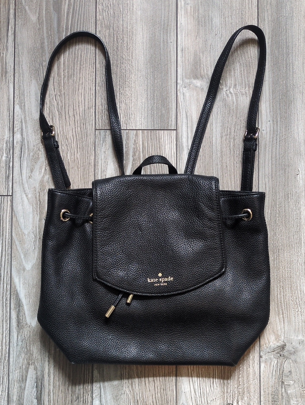 Kate Spade Mulberry Street Breezy Black Pebbled Leather Backpack